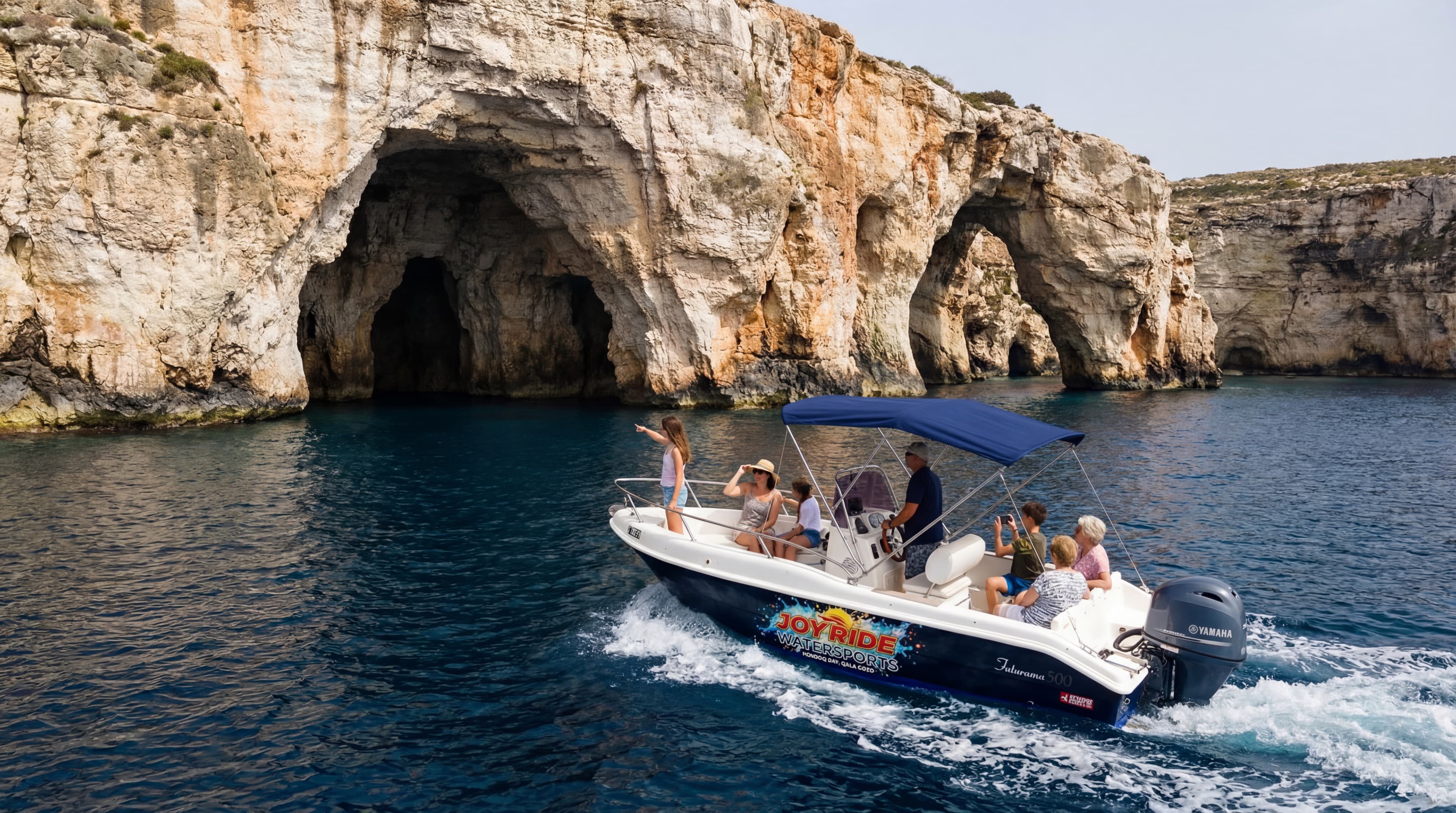 90hp boat off the Comino coast