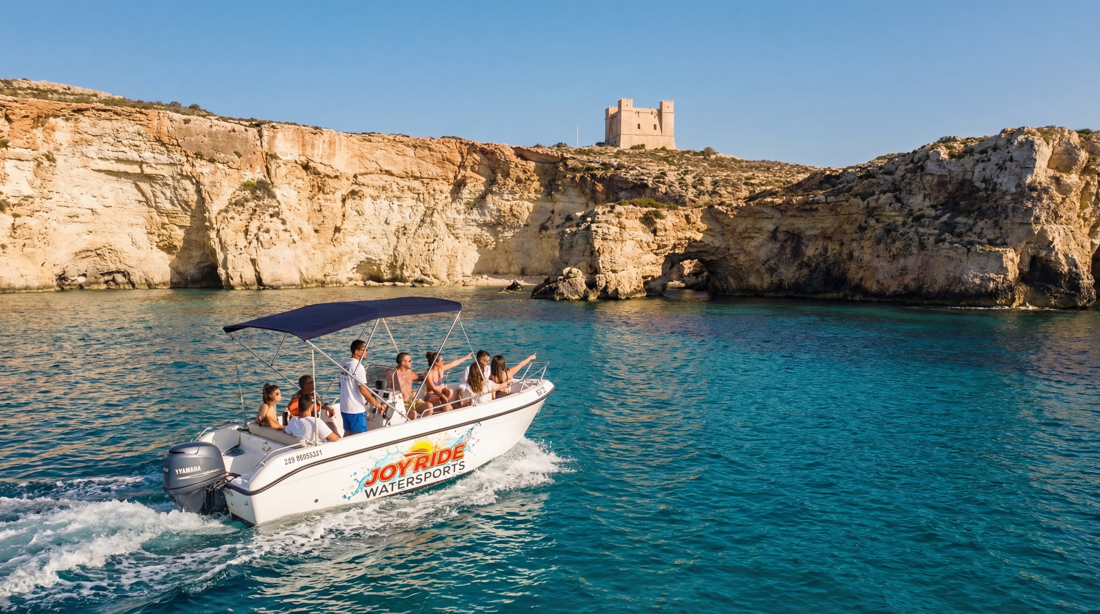 Comino Blue Lagoon and caves from the water