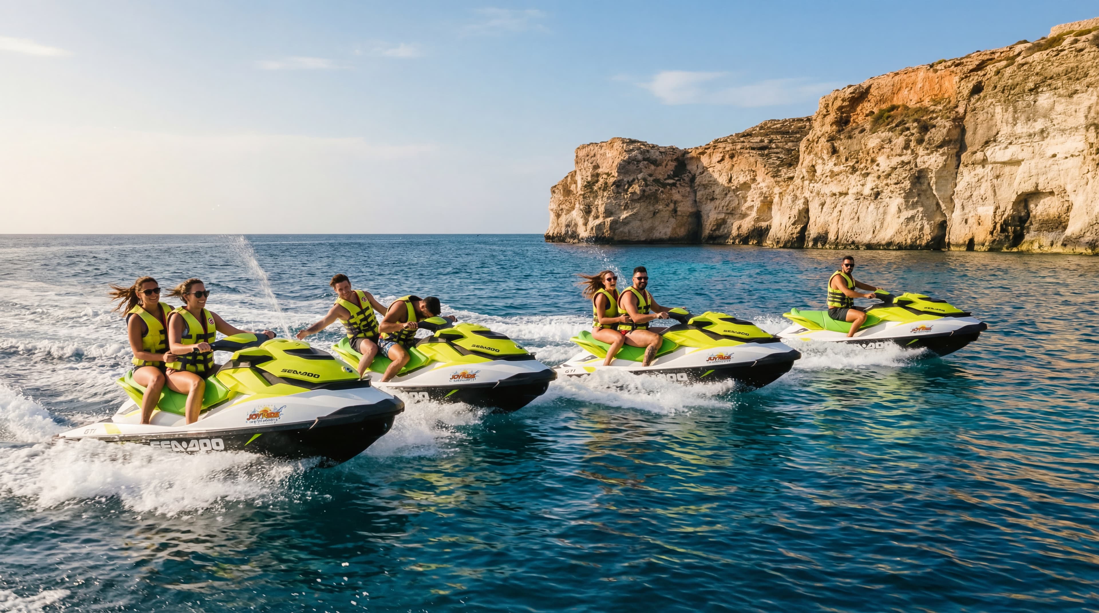Jet ski on the way to Comino caves